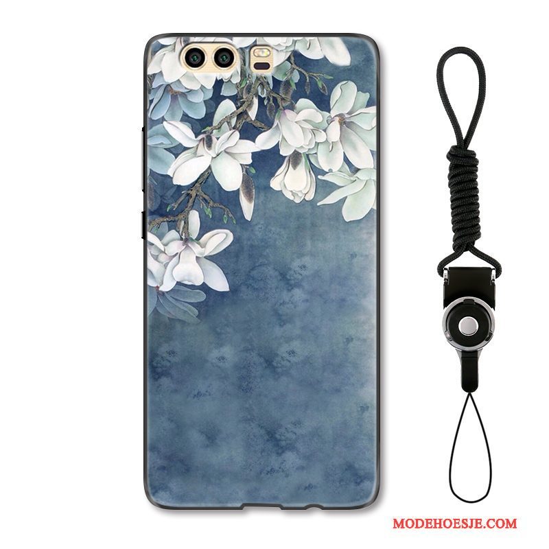 Hoesje Huawei P10 Plus Bescherming Blauw Vers, Hoes Huawei P10 Plus Kunst Bloemen