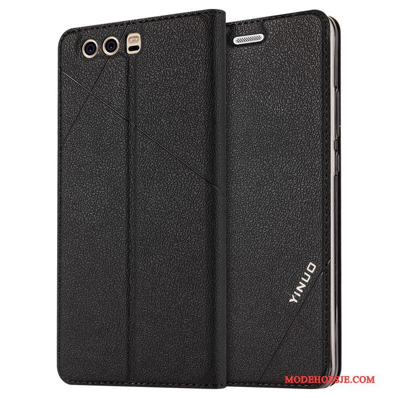 Hoesje Huawei P10 Plus Folio Anti-falltelefoon, Hoes Huawei P10 Plus Leer Zwart