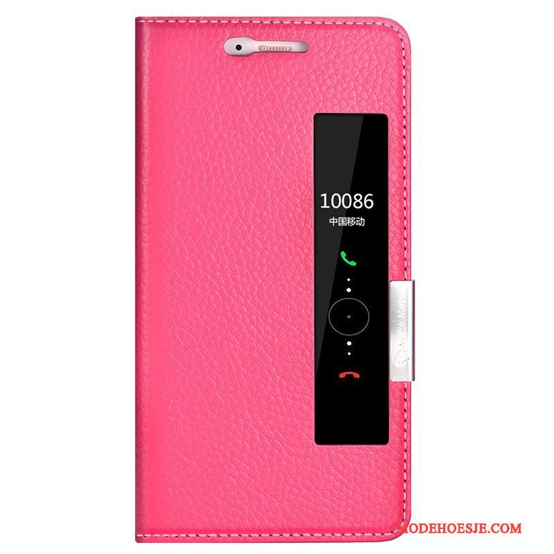 Hoesje Huawei P10 Plus Folio Roodtelefoon, Hoes Huawei P10 Plus Leer