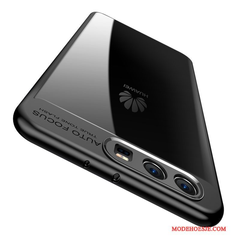 Hoesje Huawei P10 Plus Siliconen Anti-falltelefoon, Hoes Huawei P10 Plus Bescherming Doorzichtig Zwart