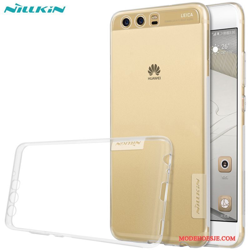Hoesje Huawei P10 Plus Siliconen Telefoon Dun, Hoes Huawei P10 Plus Bescherming Goud Anti-fall