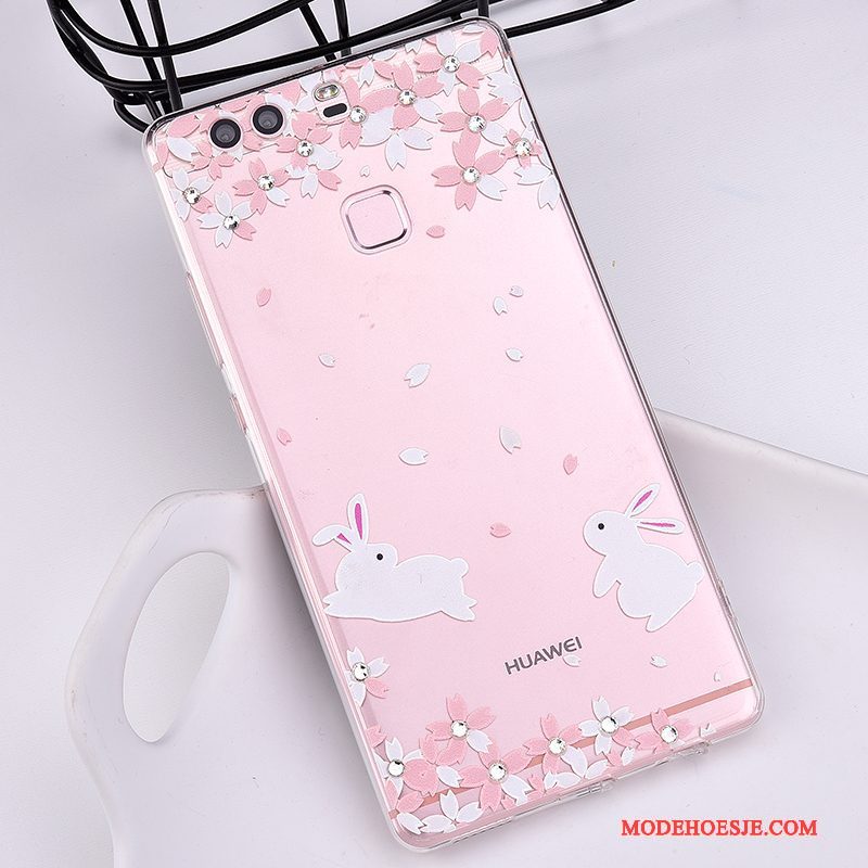 Hoesje Huawei P10 Plus Zacht Hanger Roze, Hoes Huawei P10 Plus Siliconen Telefoon Anti-fall