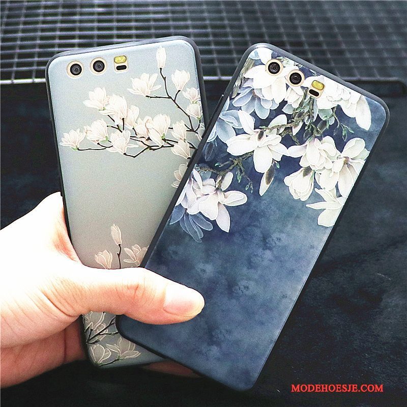 Hoesje Huawei P10 Plus Zakken Bloemen Trend, Hoes Huawei P10 Plus Siliconen Blauwtelefoon