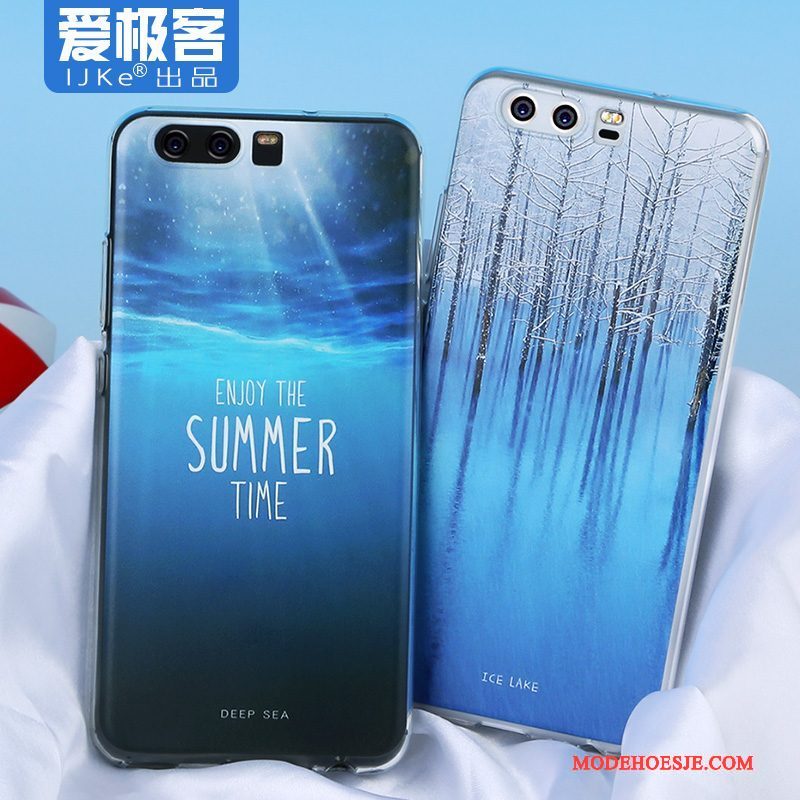 Hoesje Huawei P10 Siliconen Doorzichtig Blauw, Hoes Huawei P10 Bescherming Anti-falltelefoon