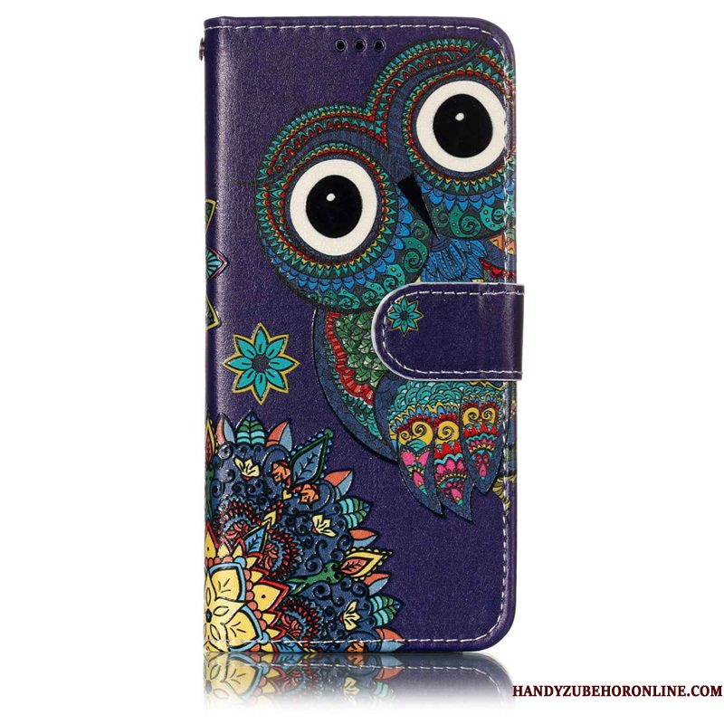 Hoesje Huawei P20 Lite Folio Anti-fall Blauw, Hoes Huawei P20 Lite Geschilderd Telefoon Kat