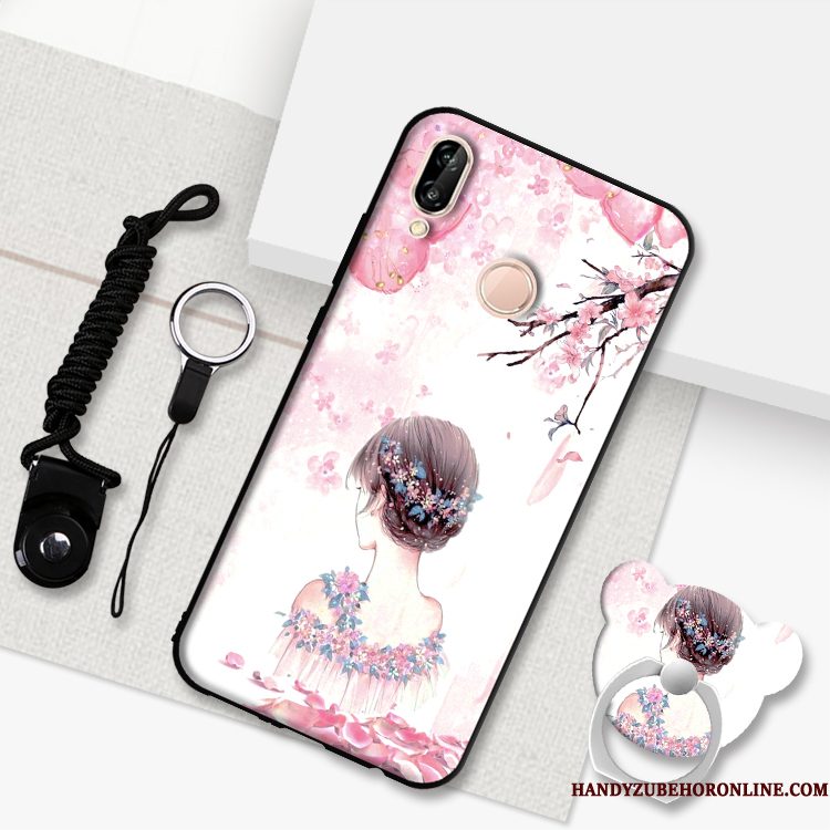 Hoesje Huawei P20 Lite Schrobben Roze, Hoes Huawei P20 Lite Telefoon