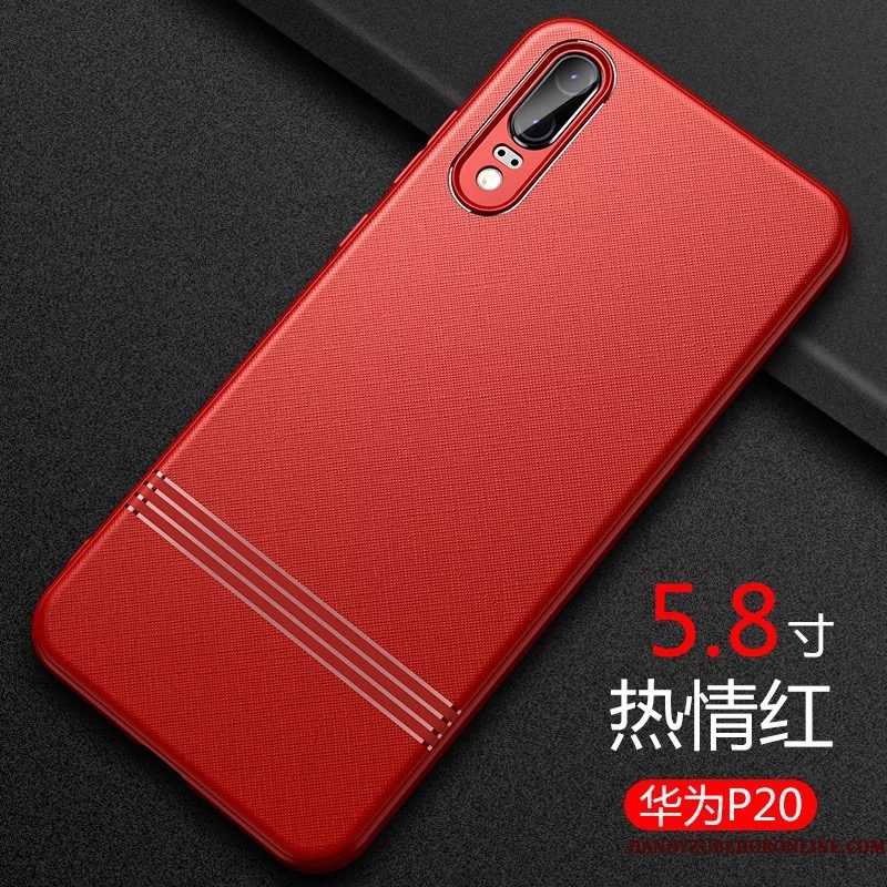 Hoesje Huawei P20 Mode Roodtelefoon, Hoes Huawei P20 Zacht Nieuw Trend