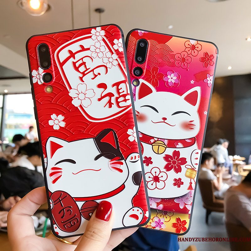 Hoesje Huawei P20 Pro Bescherming Lovers Trend, Hoes Huawei P20 Pro Reliëf Anti-fall Rood