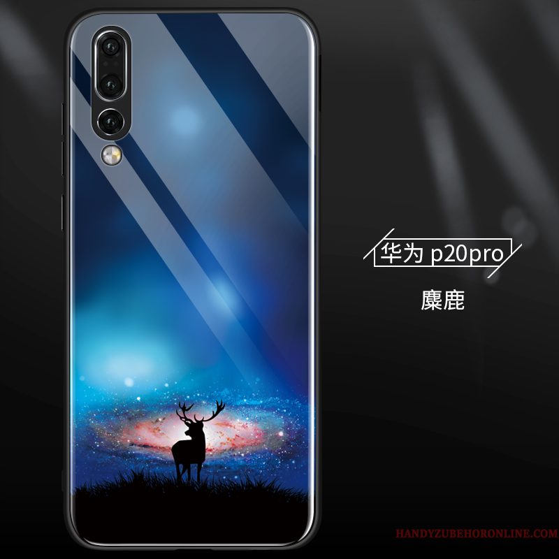 Hoesje Huawei P20 Pro Siliconen Telefoon Blauw, Hoes Huawei P20 Pro Zacht Schrobben Anti-fall