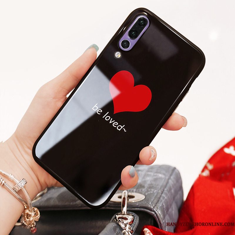 Hoesje Huawei P20 Pro Zakken Liefde Trendy Merk, Hoes Huawei P20 Pro Telefoon Zwart