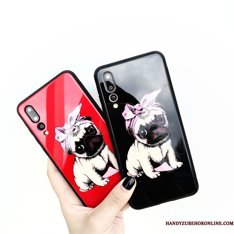 Hoesje Huawei P20 Pro Zakken Rood Hond, Hoes Huawei P20 Pro Spotprent Glas Spiegel