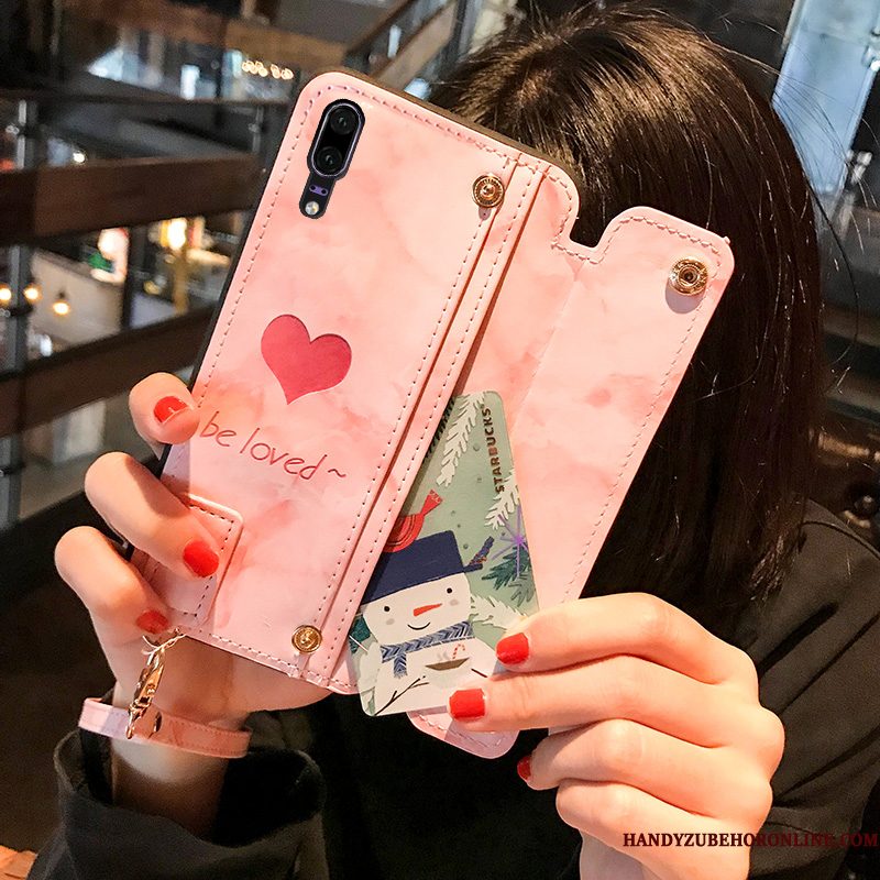 Hoesje Huawei P20 Siliconen Trendy Merk Eenvoudige, Hoes Huawei P20 Bescherming Grote Roze