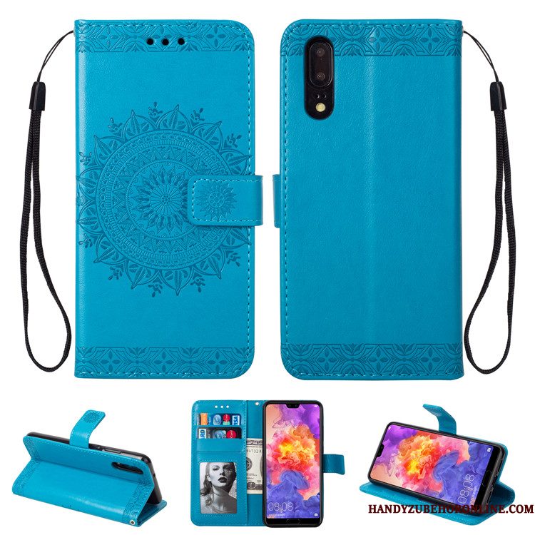 Hoesje Huawei P20 Zacht Telefoon Blauw, Hoes Huawei P20 Zakken Anti-fall