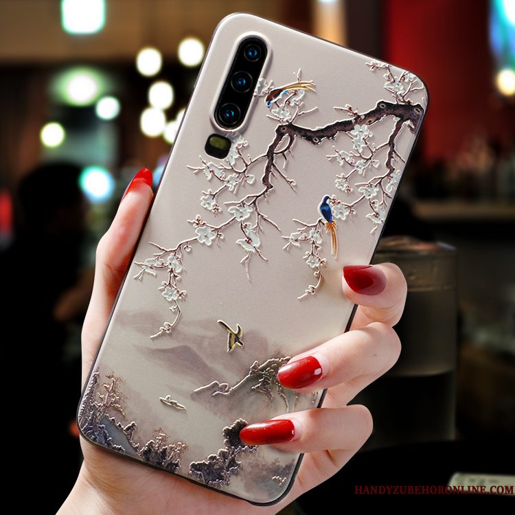 Hoesje Huawei P30 Bescherming Hanger Anti-fall, Hoes Huawei P30 Zakken Chinese Stijltelefoon