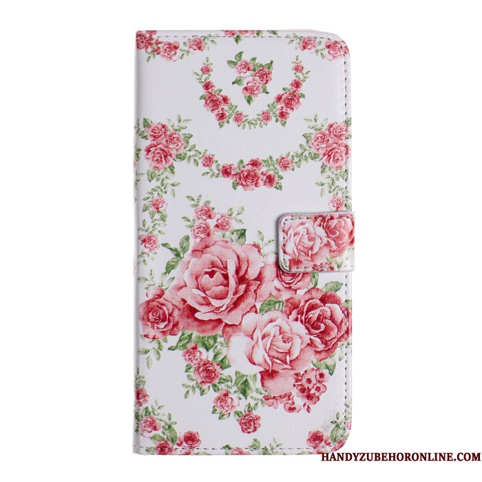 Hoesje Huawei P30 Leer Kaarttelefoon, Hoes Huawei P30 Portemonnee Anti-fall Roze