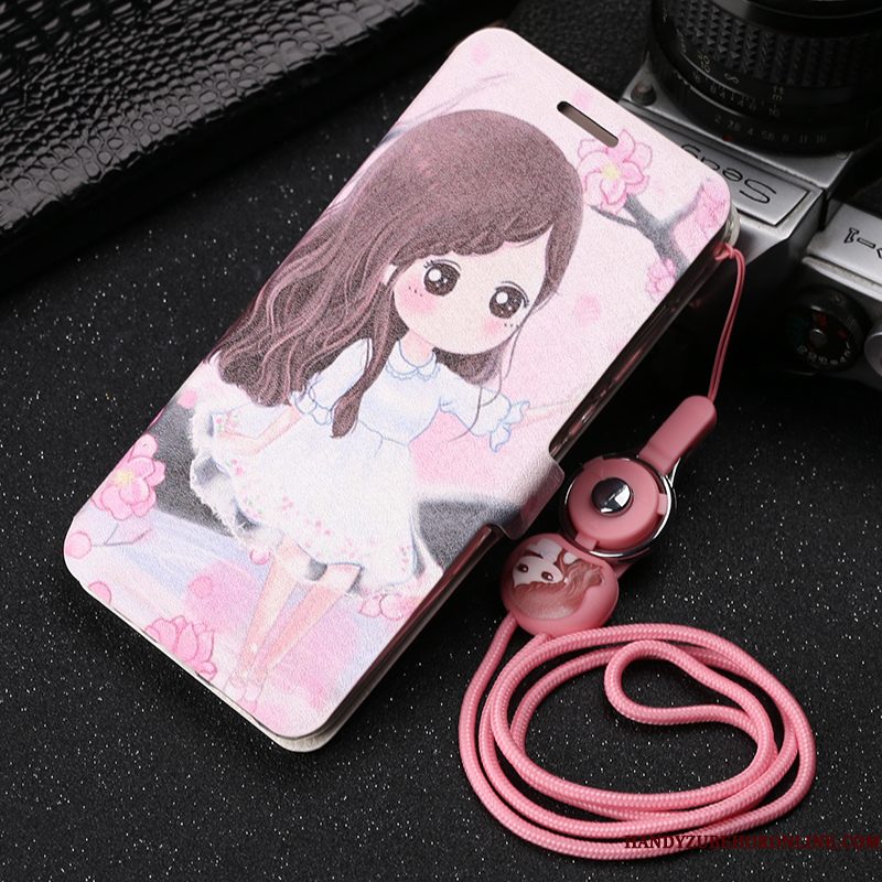 Hoesje Huawei P30 Lite Bescherming Telefoon Roze, Hoes Huawei P30 Lite Folio Hanger