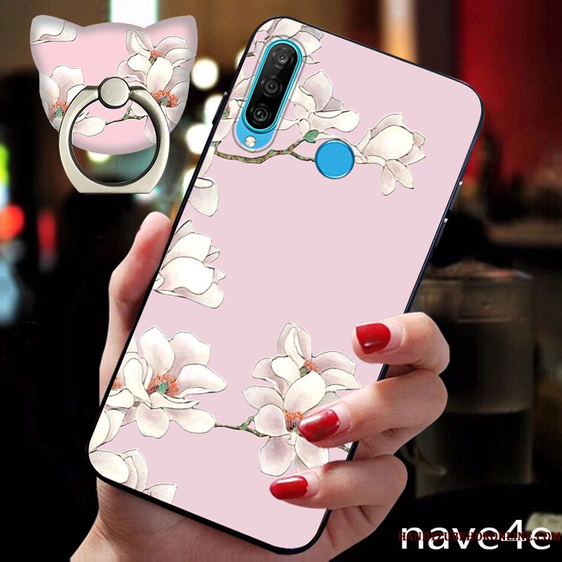 Hoesje Huawei P30 Lite Scheppend Bloemen Persoonlijk, Hoes Huawei P30 Lite Zacht Chinese Stijl Anti-fall