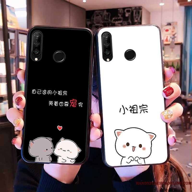 Hoesje Huawei P30 Lite Scheppend Persoonlijktelefoon, Hoes Huawei P30 Lite Zacht Lovers Wit