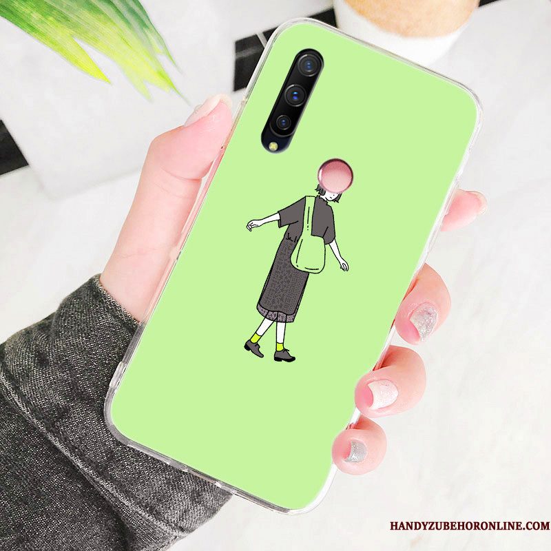 Hoesje Huawei P30 Lite Siliconen Kunst Anti-fall, Hoes Huawei P30 Lite Telefoon Groen