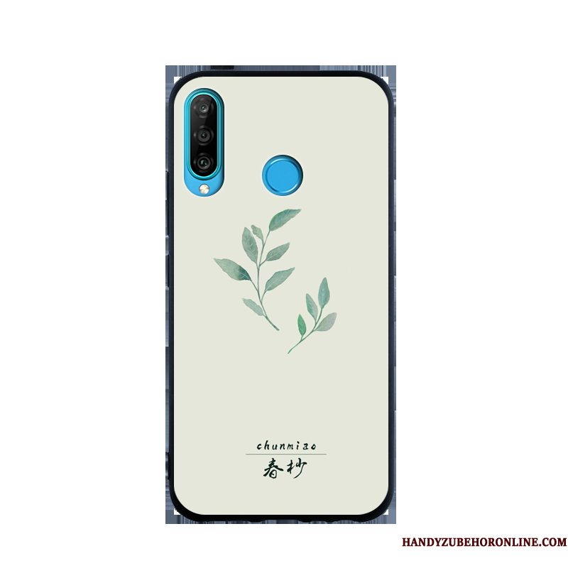 Hoesje Huawei P30 Lite Zacht Grijs Anti-fall, Hoes Huawei P30 Lite Scheppend Telefoon Trend