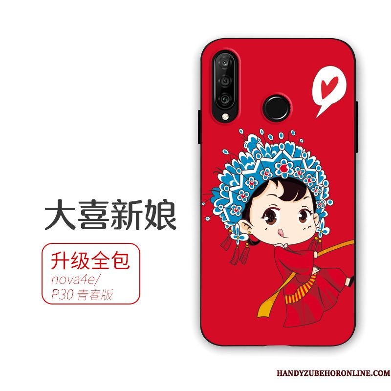 Hoesje Huawei P30 Lite Zacht Telefoon Rood, Hoes Huawei P30 Lite Huwelijk