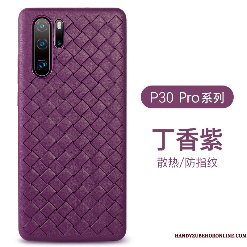Hoesje Huawei P30 Pro Bescherming Purper Patroon, Hoes Huawei P30 Pro Leer Weventelefoon