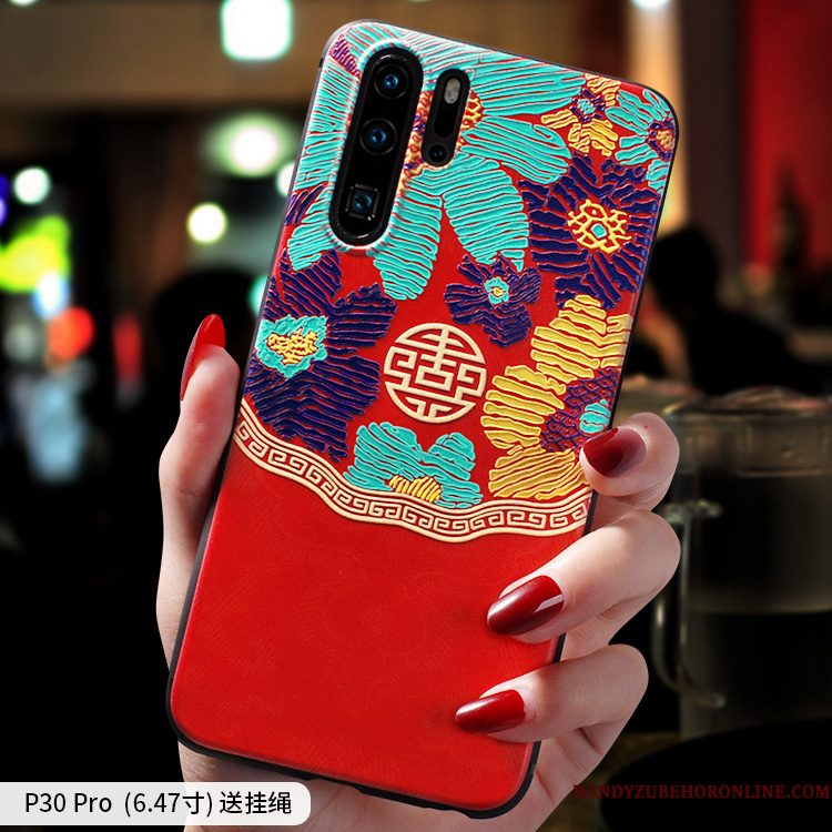 Hoesje Huawei P30 Pro Bescherming Schrobben Persoonlijk, Hoes Huawei P30 Pro Siliconen Groen Trendy Merk