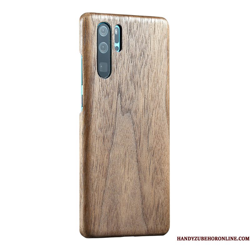 Hoesje Huawei P30 Pro Hout Anti-fall Perzik Hout, Hoes Huawei P30 Pro Bescherming Dun Voelen