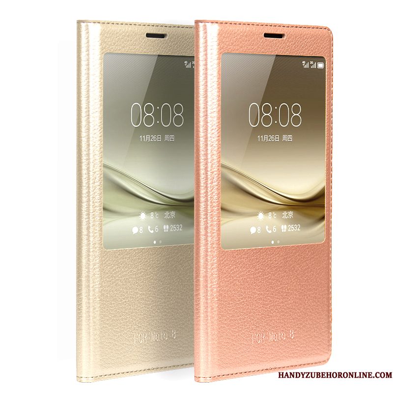 Hoesje Huawei P30 Pro Leer Rose Goud Achterklep, Hoes Huawei P30 Pro Folio Tempereren Skärmskydd