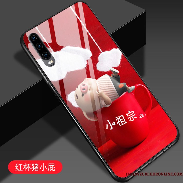 Hoesje Huawei P30 Scheppend Trend Anti-fall, Hoes Huawei P30 Spotprent Net Red Mooie