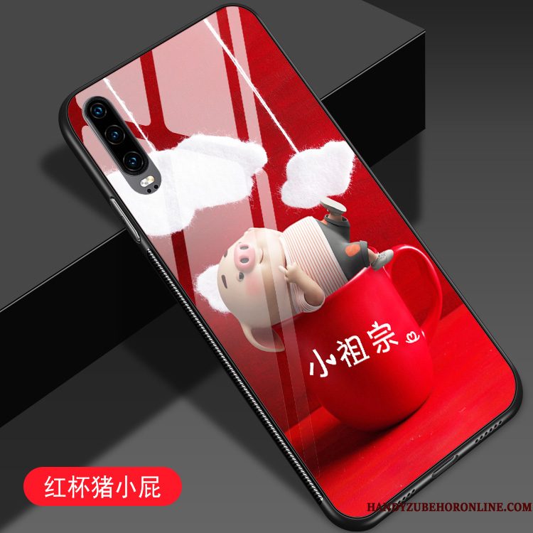 Hoesje Huawei P30 Scheppend Trend Anti-fall, Hoes Huawei P30 Spotprent Net Red Mooie