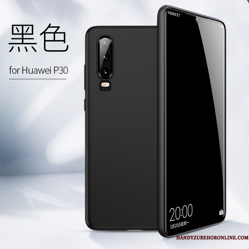 Hoesje Huawei P30 Zacht Zwart Trend, Hoes Huawei P30 Zakken Anti-falltelefoon