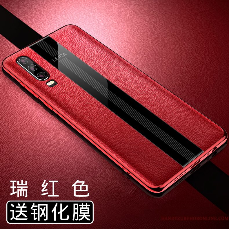 Hoesje Huawei P30 Zakken Telefoon Anti-fall, Hoes Huawei P30 Bescherming Rood