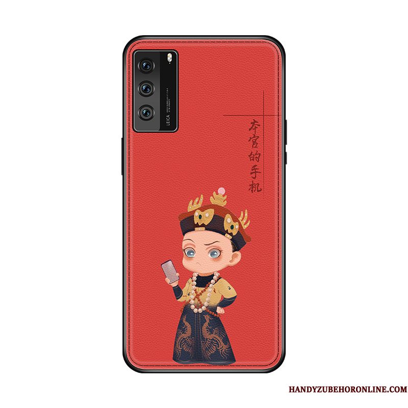 Hoesje Huawei P40 Leer Telefoon Patroon, Hoes Huawei P40 Vintage Trendy Merk High End