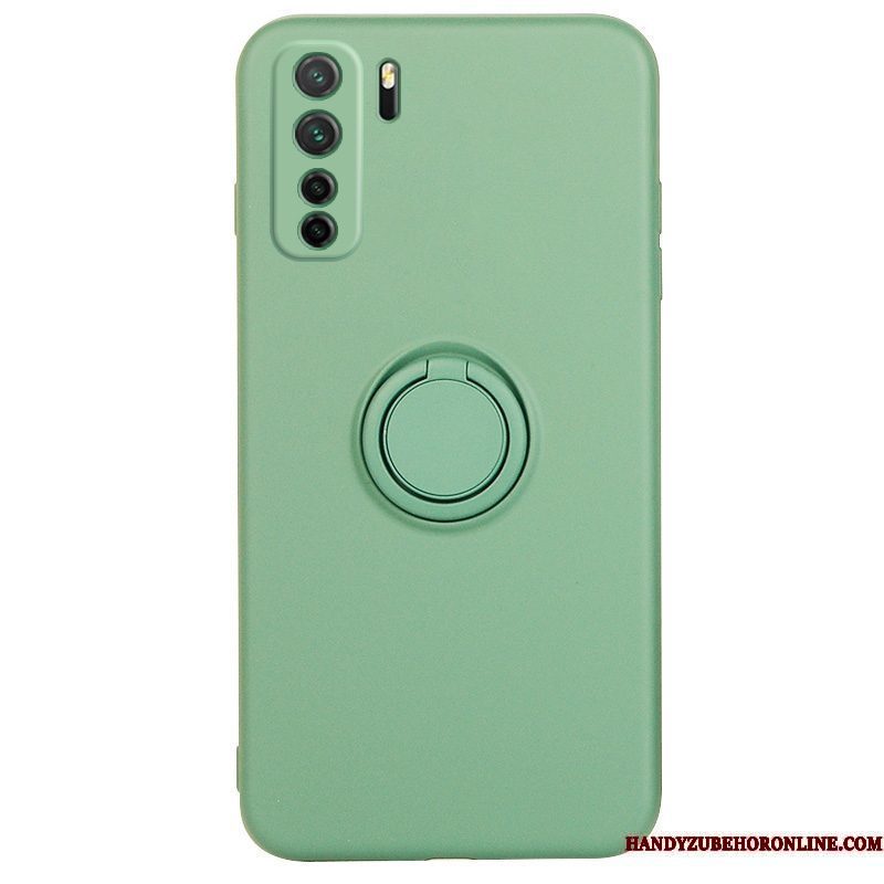 Hoesje Huawei P40 Lite 5g Siliconen Anti-fall Groen, Hoes Huawei P40 Lite 5g Zacht Telefoon Ring