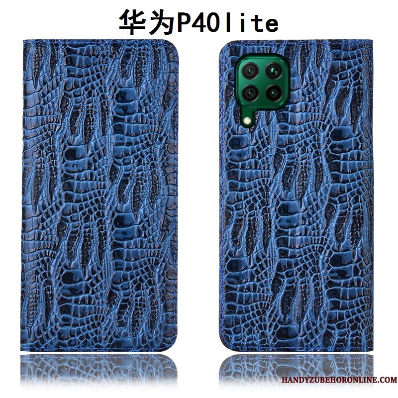 Hoesje Huawei P40 Lite Folio Blauwtelefoon, Hoes Huawei P40 Lite Bescherming