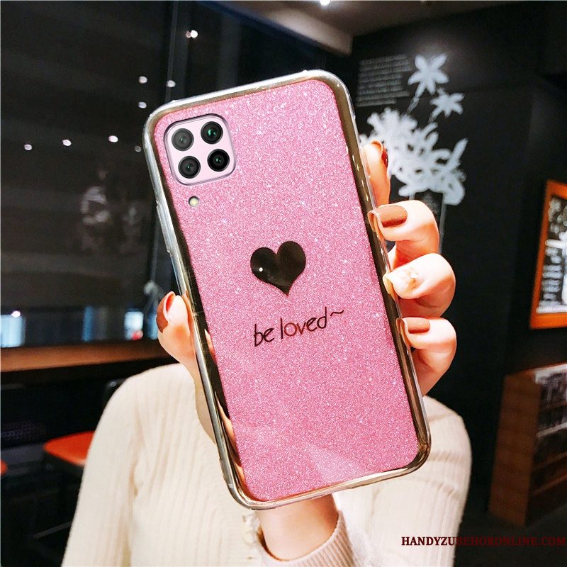 Hoesje Huawei P40 Lite Siliconen Trend Anti-fall, Hoes Huawei P40 Lite Mode Platingtelefoon