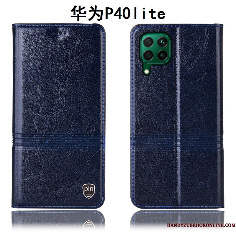Hoesje Huawei P40 Lite Zakken Blauw Anti-fall, Hoes Huawei P40 Lite Bescherming Telefoon