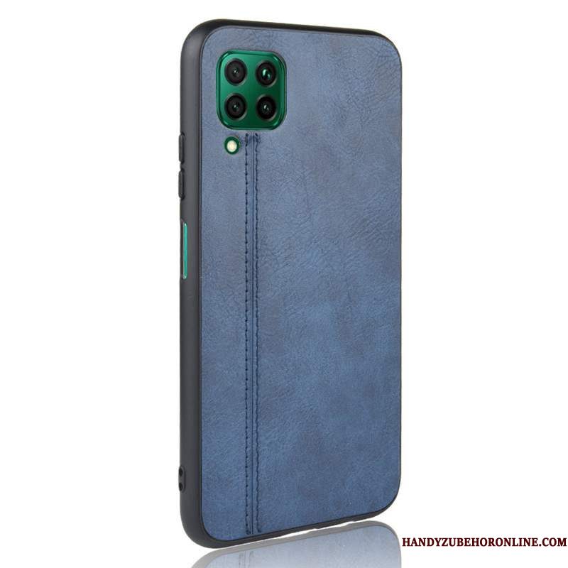 Hoesje Huawei P40 Lite Zakken Eenvoudige Blauw, Hoes Huawei P40 Lite Zacht Telefoon