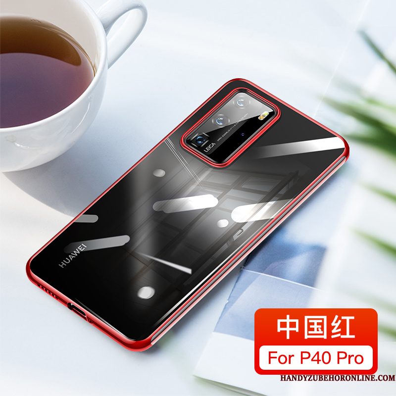 Hoesje Huawei P40 Pro Bescherming Doorzichtig Trendy Merk, Hoes Huawei P40 Pro Scheppend Net Red Dun