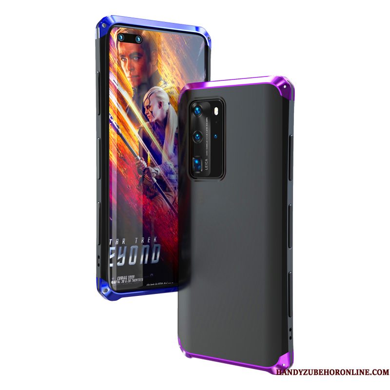 Hoesje Huawei P40 Siliconen Omlijsting Trendy Merk, Hoes Huawei P40 Zakken Dun Net Red