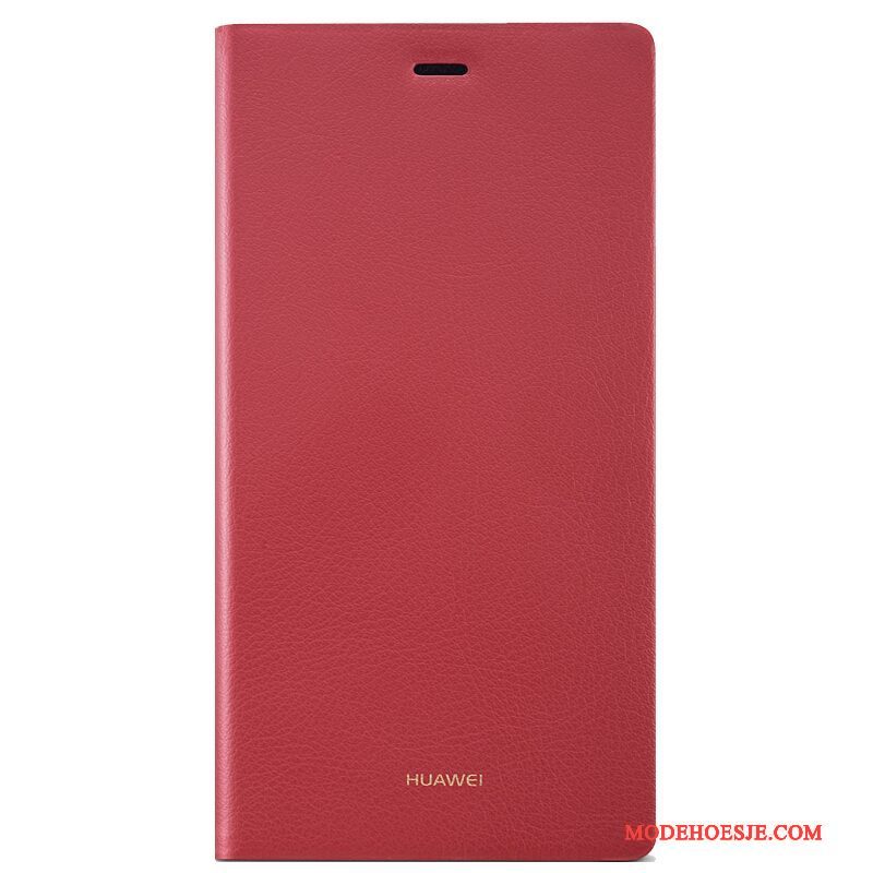 Hoesje Huawei P8 Leer Hoge Rood, Hoes Huawei P8 Folio Echtetelefoon