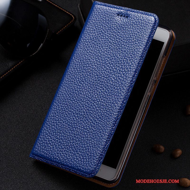 Hoesje Huawei P9 Bescherming Blauwtelefoon, Hoes Huawei P9 Leer Soort Aziatische Vrucht Anti-fall