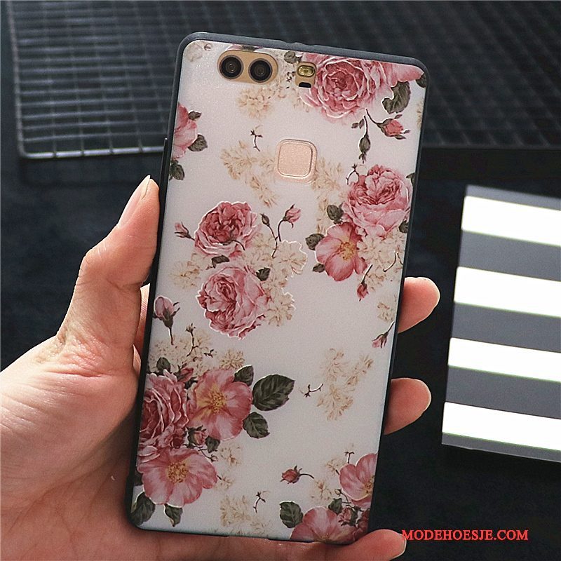 Hoesje Huawei P9 Bescherming Schrobben Chinese Stijl, Hoes Huawei P9 Zakken Persoonlijk Roze