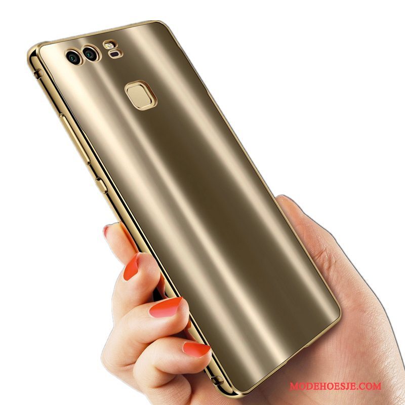 Hoesje Huawei P9 Metaal Anti-fall Goud, Hoes Huawei P9 Bescherming Jeugdtelefoon