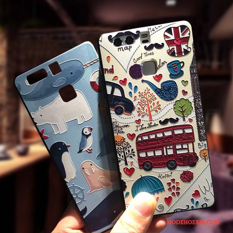 Hoesje Huawei P9 Plus Scheppend Mooietelefoon, Hoes Huawei P9 Plus Zakken Schrobben Hanger