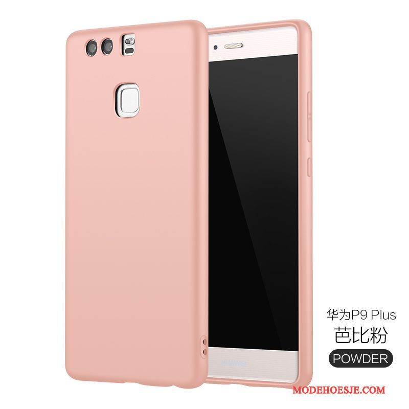 Hoesje Huawei P9 Plus Zacht Roze Schrobben, Hoes Huawei P9 Plus Zakken Anti-fall Eenvoudige