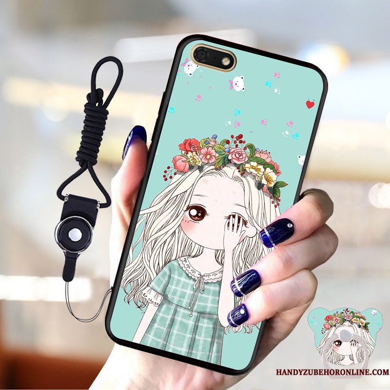 Hoesje Huawei Y5 2018 Ondersteuning Telefoon Blauw, Hoes Huawei Y5 2018 Mode