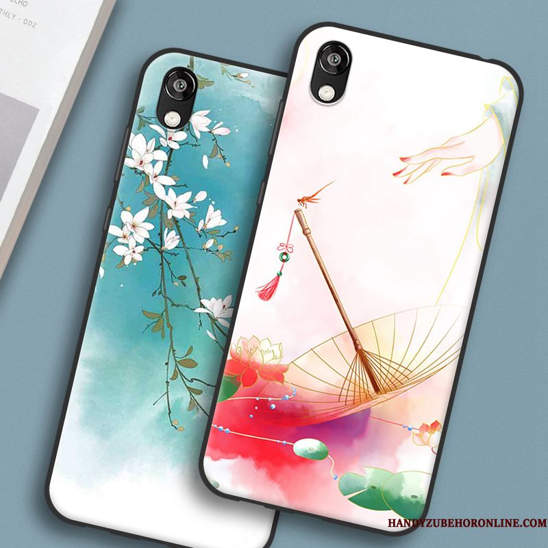 Hoesje Huawei Y5 2019 Zacht Hangertelefoon, Hoes Huawei Y5 2019 Siliconen Chinese Stijl Groen