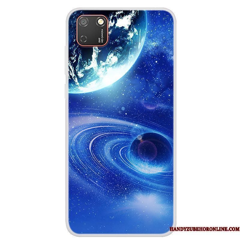 Hoesje Huawei Y5p Geschilderd Blauw Sterrenhemel, Hoes Huawei Y5p Zacht Trendtelefoon